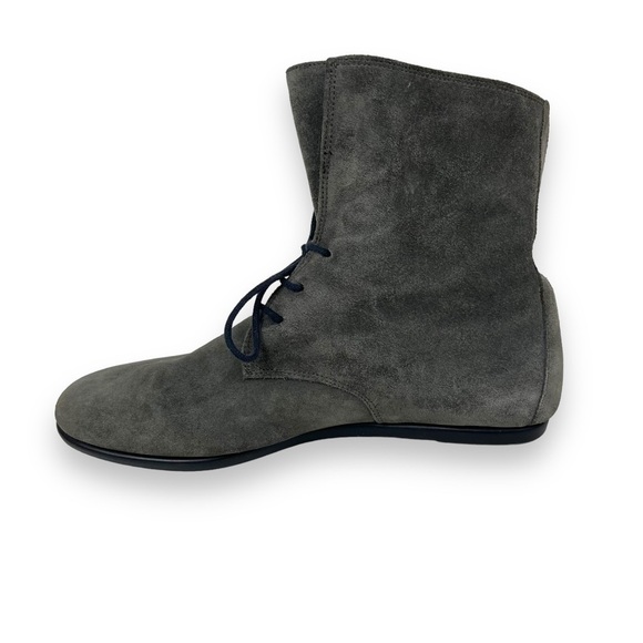 The Flexx Boots Women 10 Gray Leather Suede Ankle Minimalist Buccaneer Goth - Picture 6 of 9